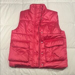 Women's Red Puffer Vest